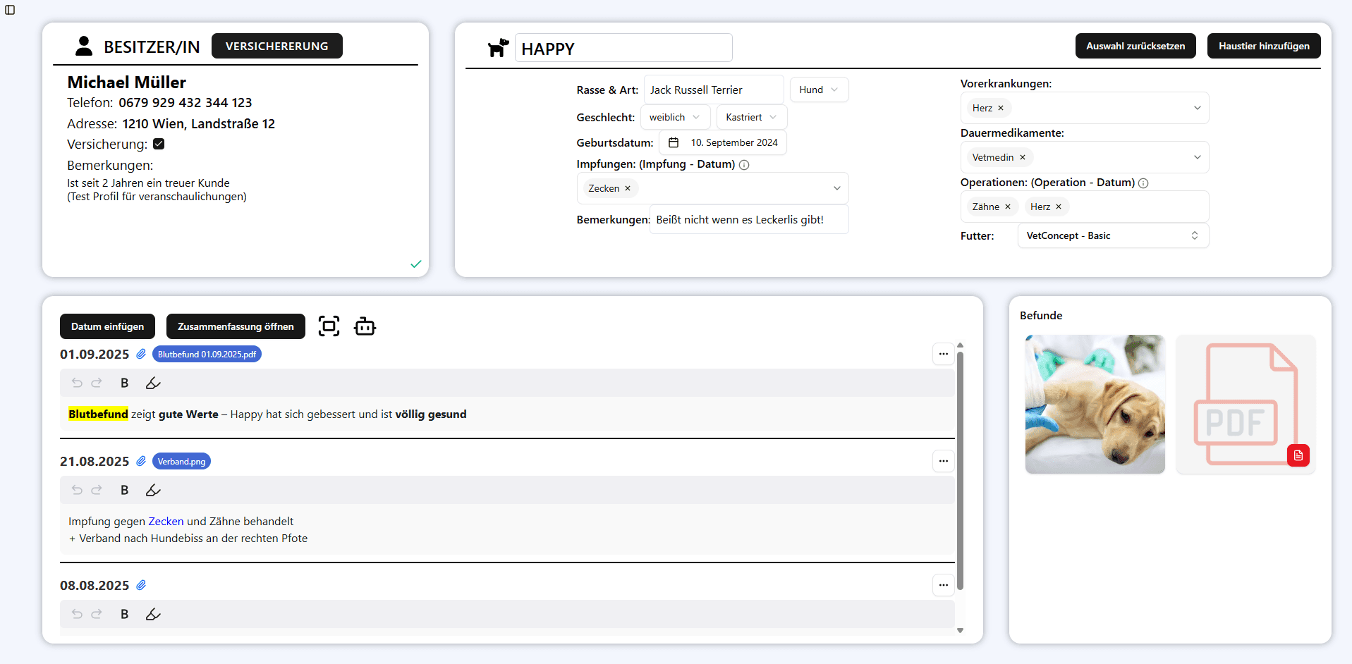 Vetpanel Dashboard Interface